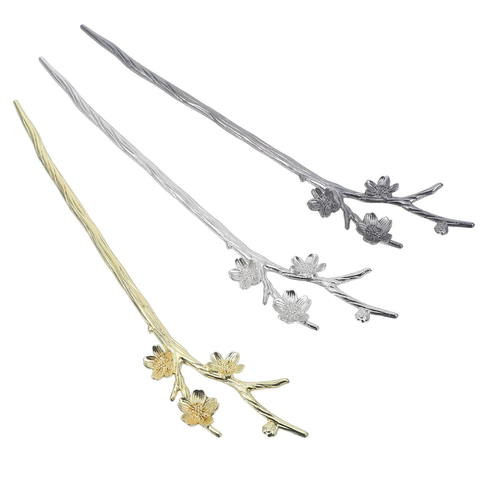 

6 Pcs Chinese Hair Sticks Vintage Bun Accessories Lightweight Decorative Women Gold Silver Black Hairstyle Tools