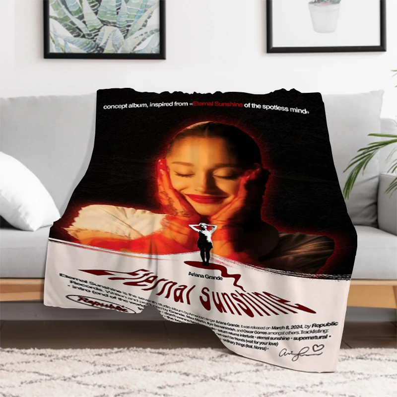 American Pop Singer Ariana Grande Throw Blanket Custom Fluffy Soft Blankets & Throws Microfiber Bedding King Lid Knee Sofa Bed