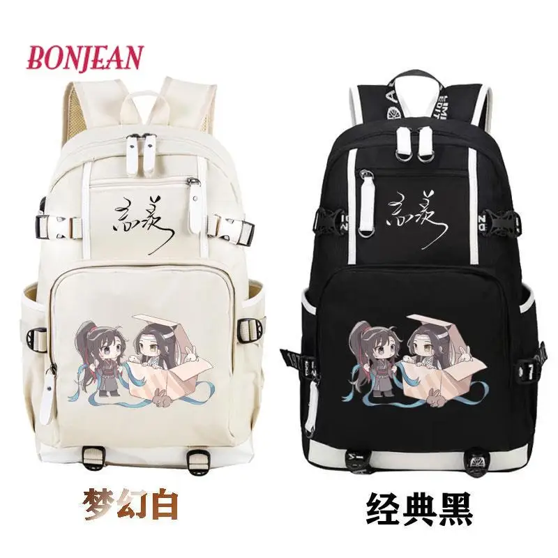 Mochila Anime de grande capacidade, Grão-mestre do cultivo demoníaco Schoolbag, Patriarca Lan WangJi Coelho Wei Wuxian Campus Estilo