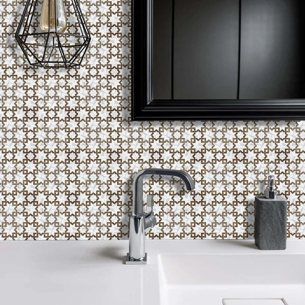 Alwayspon Tile Sticker Peel and Stick Vinyl Wall Decals, Self Adhesive Tile Backsplash for Kitchen and Bathroom