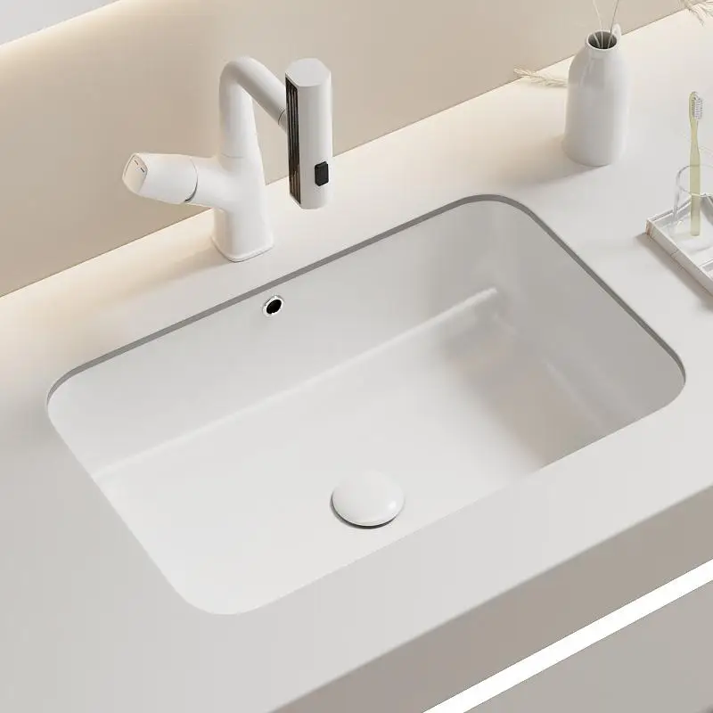 Arc Undercounter Basin Household Deepened Embedded Washbasin Single Basin Bathroom Washbasin Balcony Ceramic Washbasin