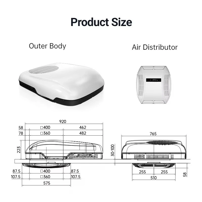 Factory Price for GCA27 48V Inverter Rv Air Conditioner 3000W Rooftop Parking Cooler for Camper Van Motorhome