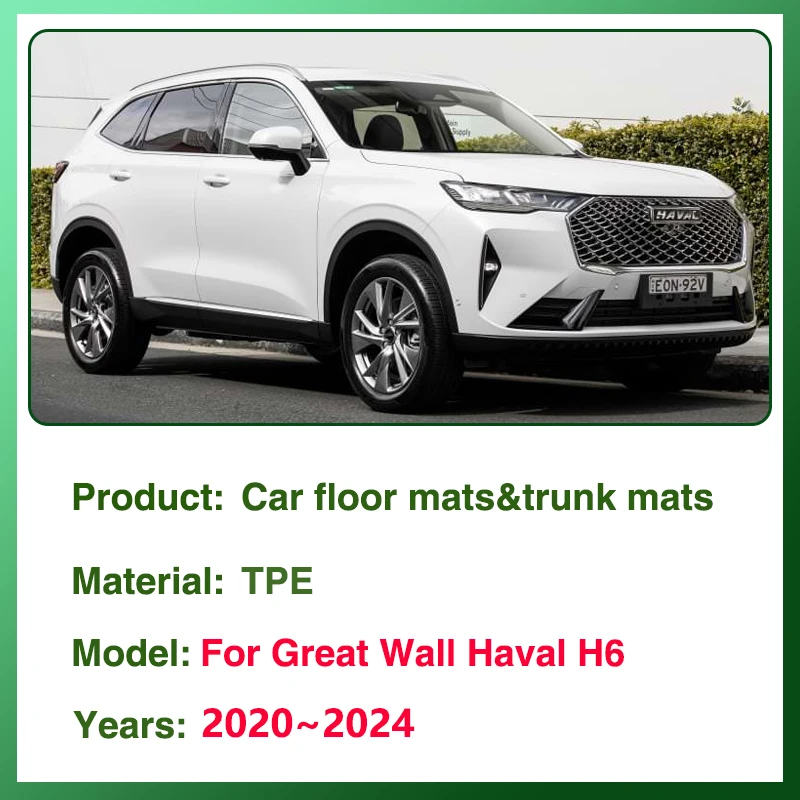 Car TPE Floor Mats For Great Wall Haval H6 2020~2024 2023 Dirt-resistant Mud Carpet Foot Pads Full Set Rug Tappeto Accessories