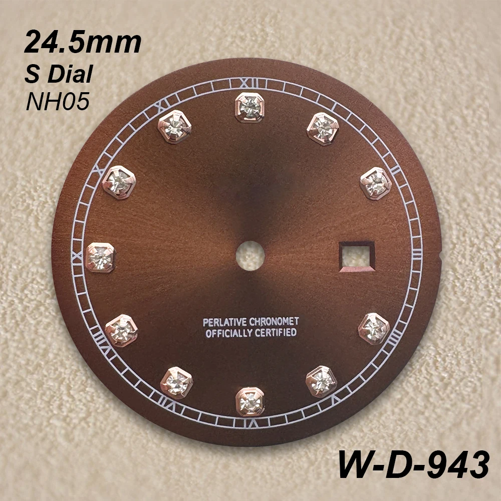 

24.5mm S Logo Diamond Dial Suitable for NH05 Movement High Quality Watch Modification Accessories