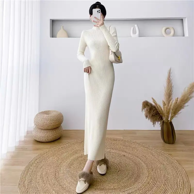 Crochet Dresses for Women Bodycon Robe Evening High Quality Luxury A Line New in Trendy Elastic Maxi Long Woman Knitted Dress