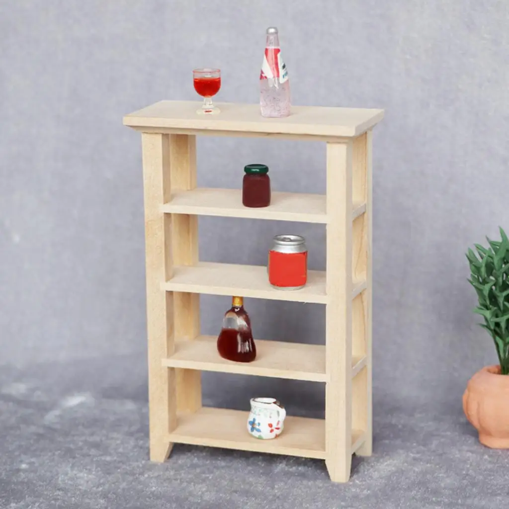 

1 12 Scale Miniatures Furniture Set Dollhouse Cabinet Bookcase Shelf for Living Room or Shop Display Decoration
