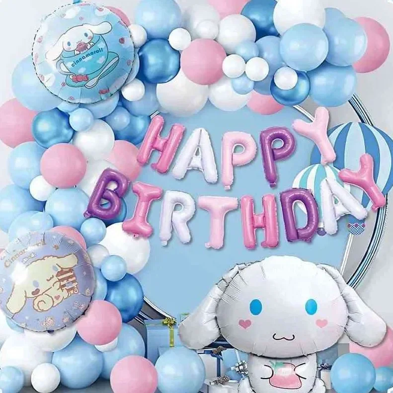 Anime Sanrios Hello Kitty Kuromi Thickened Balloon Set Cartoon Aluminum Film Balloons Girls Children Birthday Party Decoration