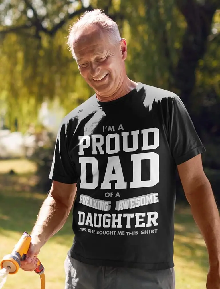 I'm a Proud Dad Shirt Funny Gifts for Dads Grandfather Fathers Day Awesome Grandpa Abuelo Papa Shirts for Men