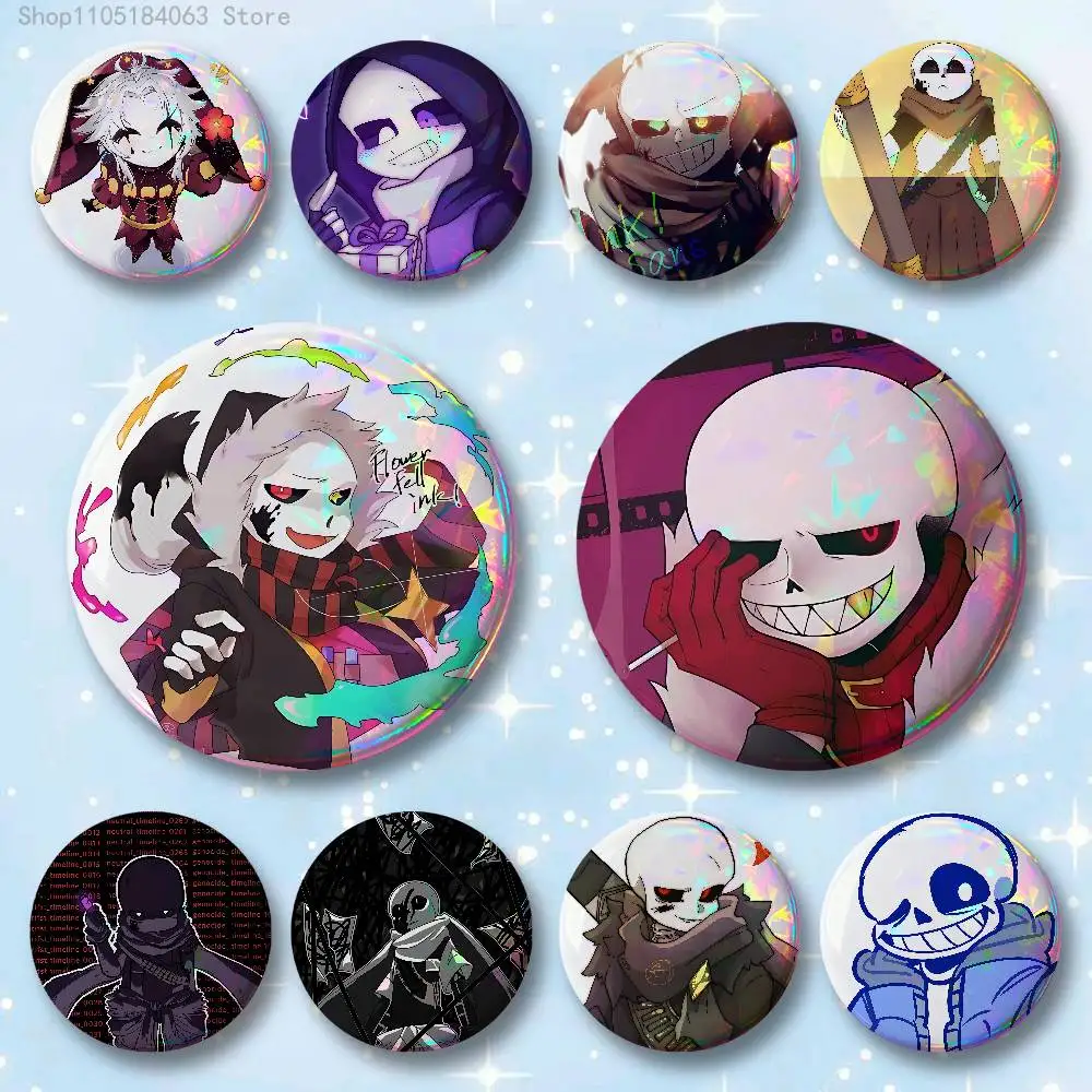 Fell Ink Sans U-Undertale AU Badges 25 32 44 58 75 mm Round Cosplay Pin Bag Decor Fans Collect Friends Gifts Brooch Souvenir