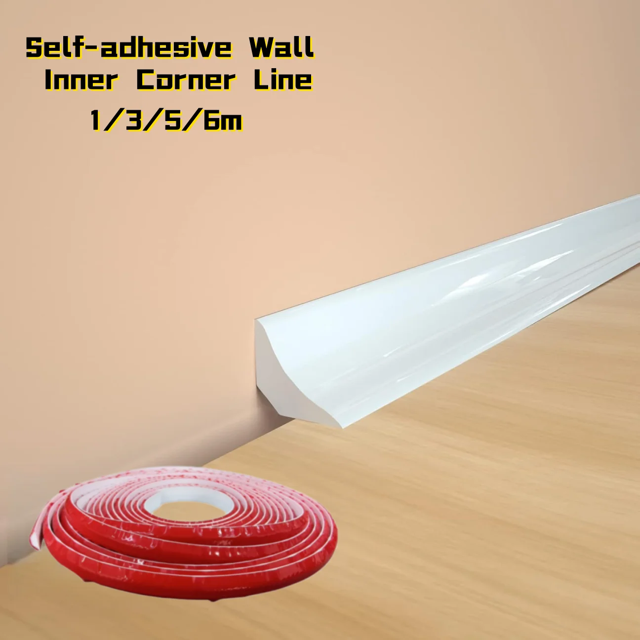 1PC 1/3/5/6m Self-Adhesive Skirting Waist Line Background Border Strip Wall Corner Decor Line Ceiling Decoration Edging Sticker