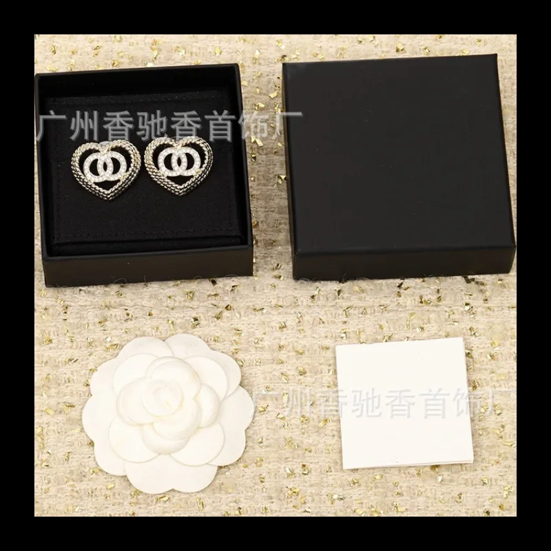 جديد تصميم جوفاء الحب الخوخ القلب أقراط تنوعا مزدوجة الماس تويست نمط الموضة #1