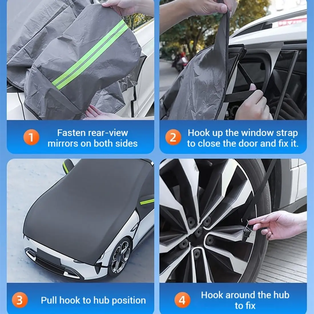 سيارة الشتاء المضادة للتجميد غطاء السيارات الجبهة الزجاج الأمامي الثلوج الصقيع الوقاية من الشمس حماية ظلة العزل الحراري غطاء السيارة #4
