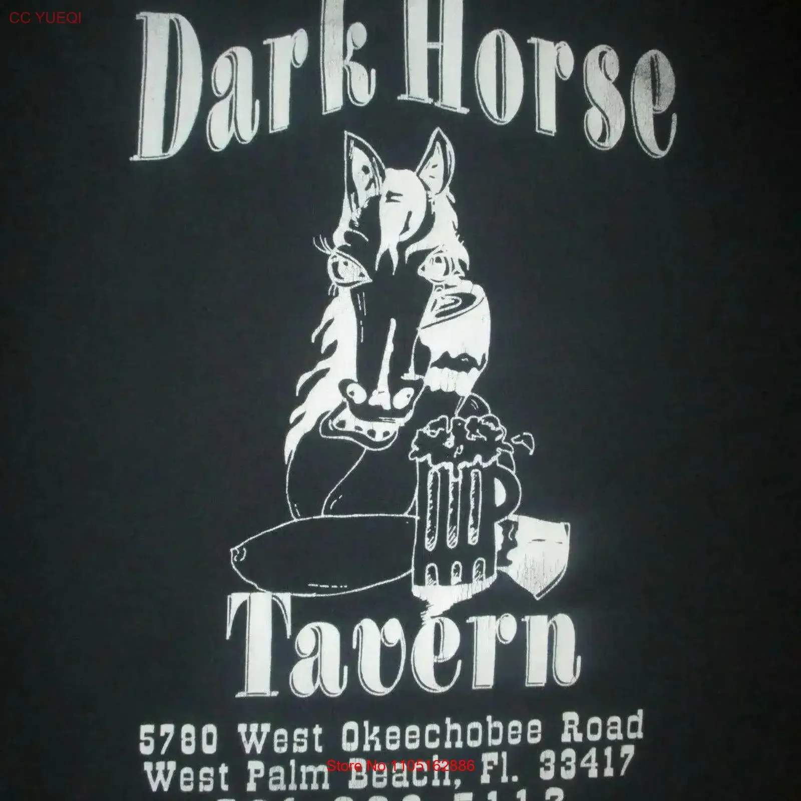 DARK HORSE TAVERN T SHIRT Defunct Bar Okeechobee West Palm Beach Fosters Too LG vintage Washed Top For Everyday Wear Casual