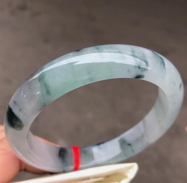 Certified Nature Grade AAA Icy Green Burma Jade jadeite bracelet bangle 58mm