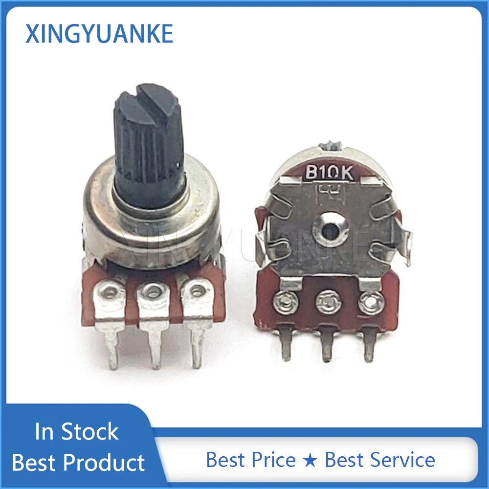 5PCS 121 Type Single 3-Pin B1K B10K B50K B1M Audio Volume Potentiometer B102 B103 B503 B105 Diameter 12MM Flower Shaft 10MM