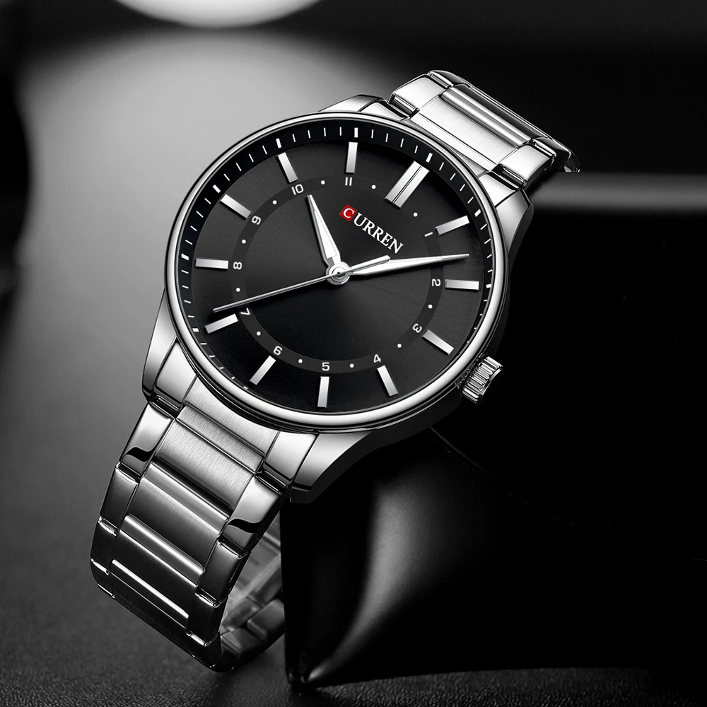 CURREN Casual Quartz Watches Men Luxury Brand Stainless Steel Band Simple Business Quartz Wristwatches