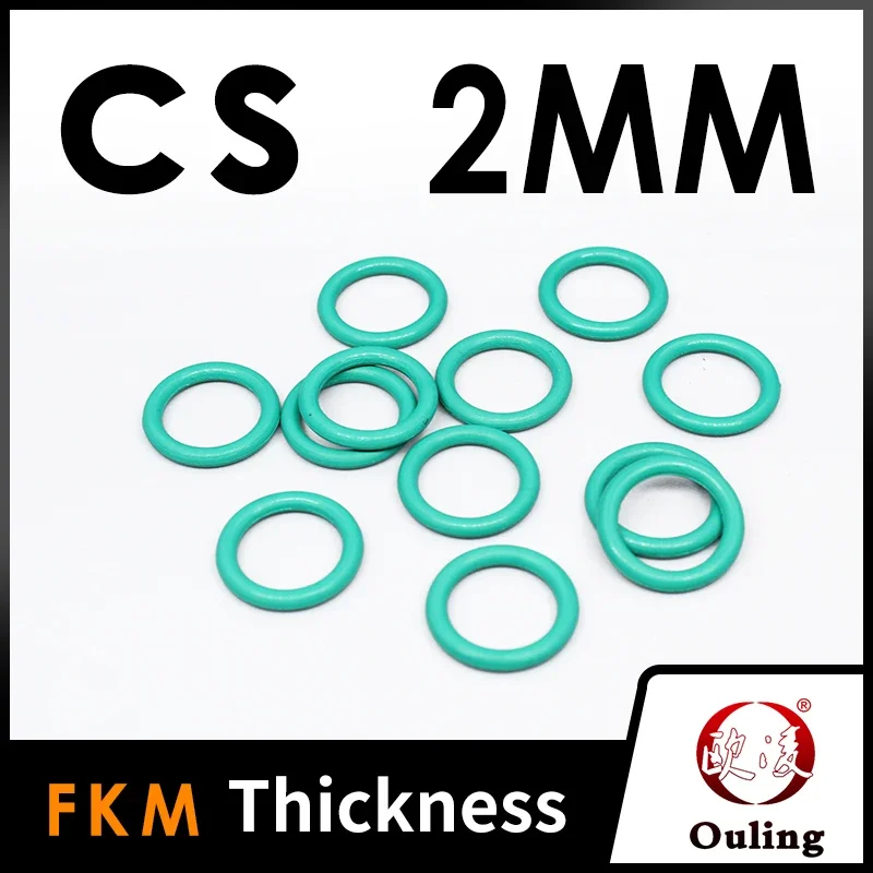 Thickness CS2mm Green FKM Fluorine Rubber O-Rings Seals Gasket Washer Temperature Resistant Wear-Resistant O-Ring
