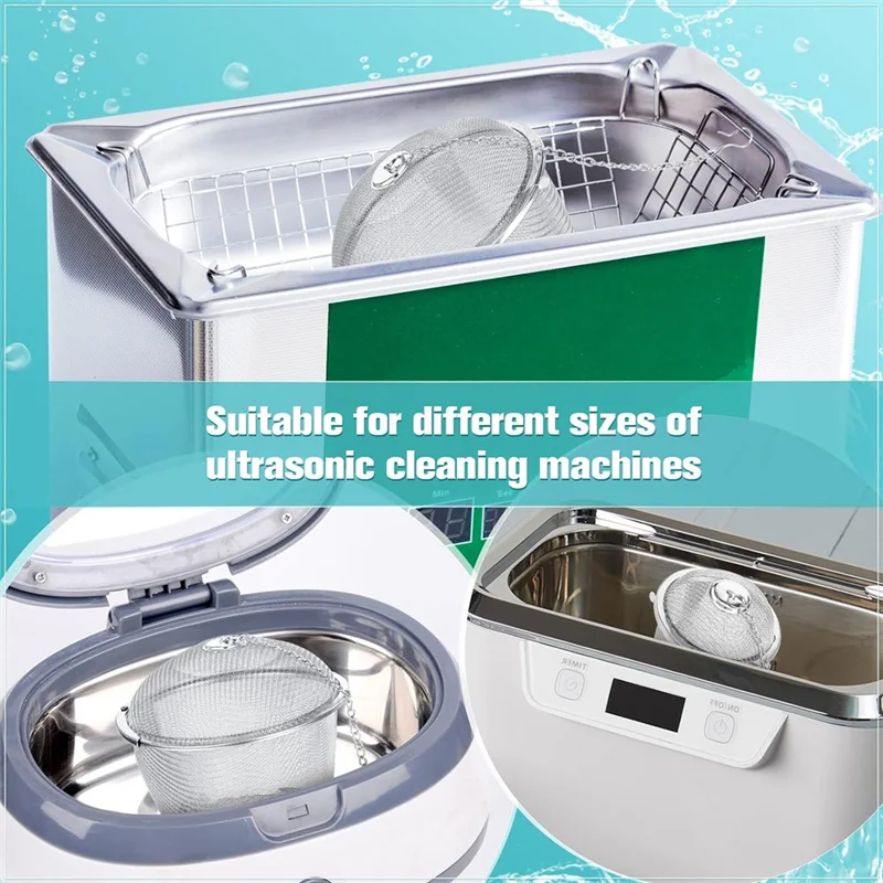 BHBD-3 Pieces Ultrasonic Cleaner Baskets Ultrasonic Cleaning Solution Ultrasonic Parts Cleaner Jewelry Steam Cleaner Basket