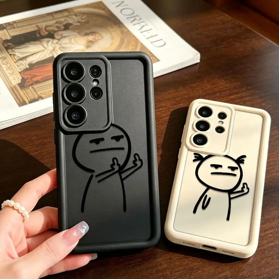 Phone Cover Case for Samsung Galaxy S26 Ultra S23 FE S25 Edge S25 S21 S24 Plus S24Ultra S22 S20FE Cartoon Fun Stickman