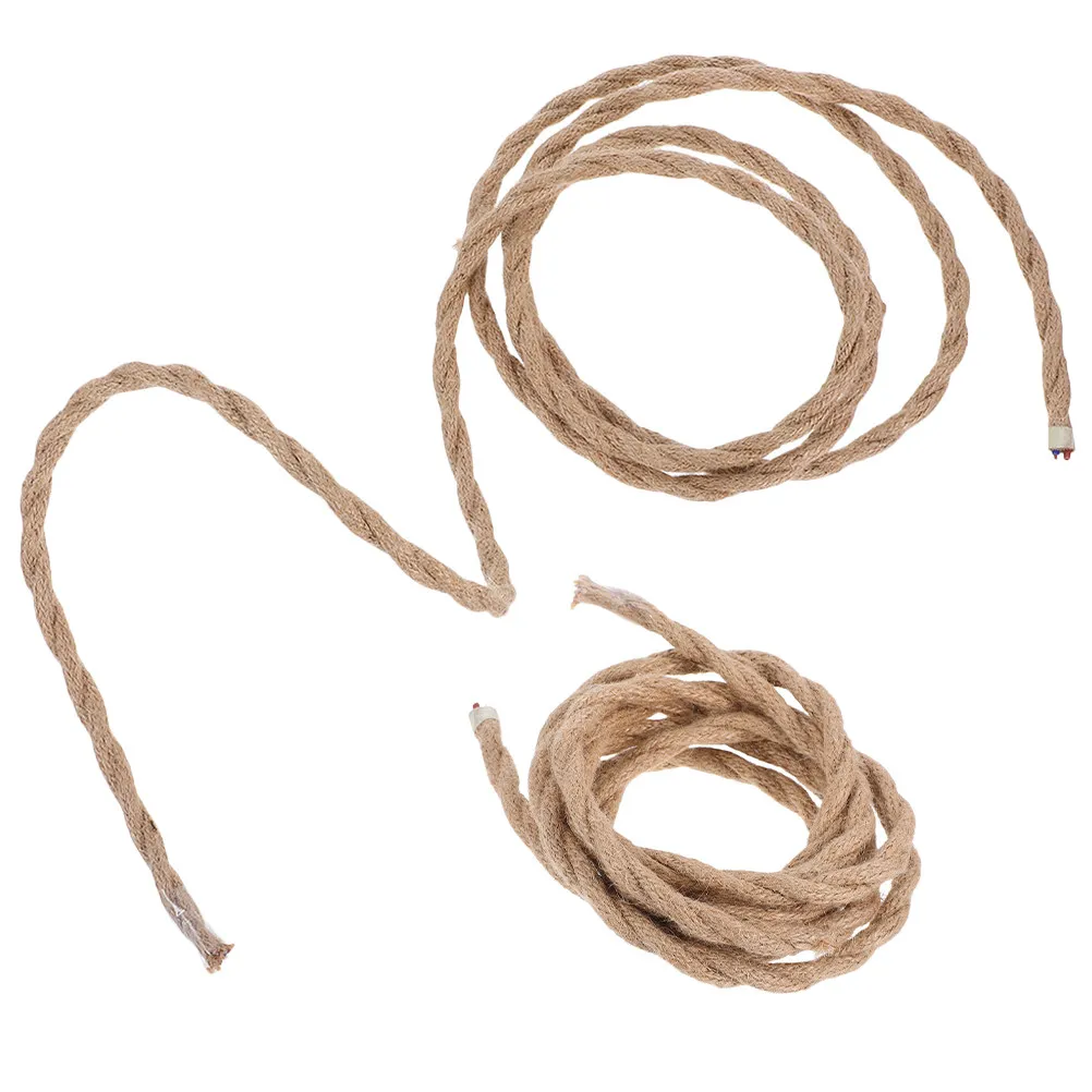 2Pcs Vintage Twisted Rope Lamp Cord Hemp Electrical Wire Industrial Hanging Light Pendant Cable Suitable Fixture Cord