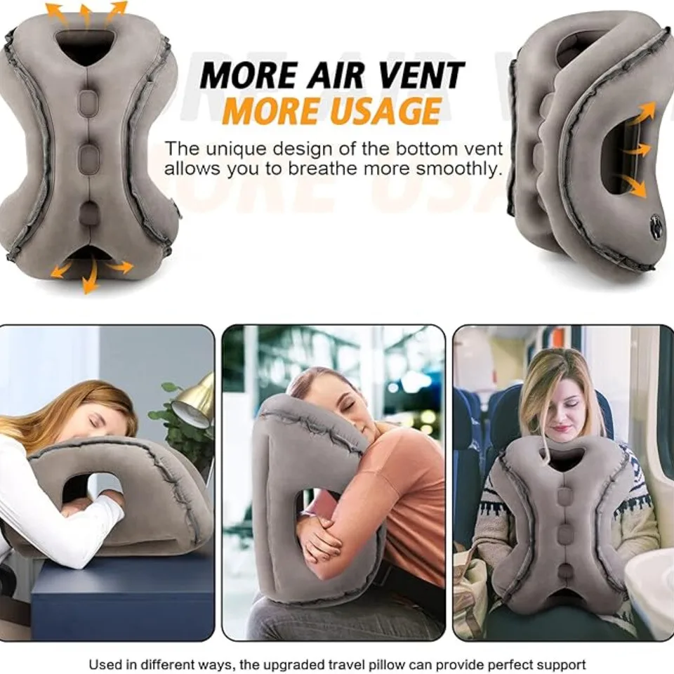 Inflatable Travel Sleeping Bag Portable Cushion Neck Pillow For Men Women Outdoor Airplane Flight Train Sleeping Easy image 5