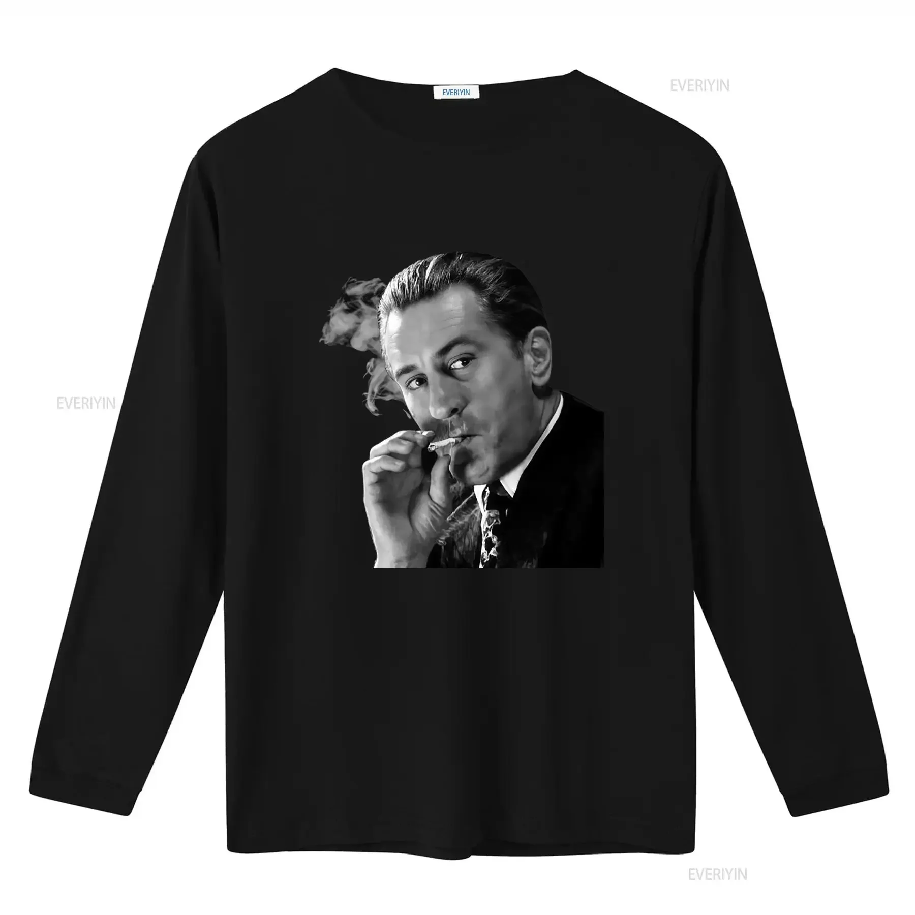 Goodfellas Robert De Niro Jimmy Conway Smoking T Shirt Retro Style for Men vintage Washed Casual designer clothes fashion