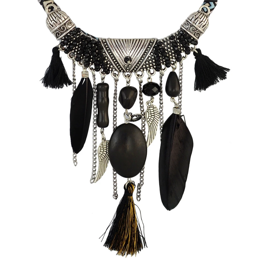 Fashion Boho Necklace Vintage Turquoise Long Tassel Necklace Ladies Personality Ethnic Necklace Party Jewelry Gift 2022
