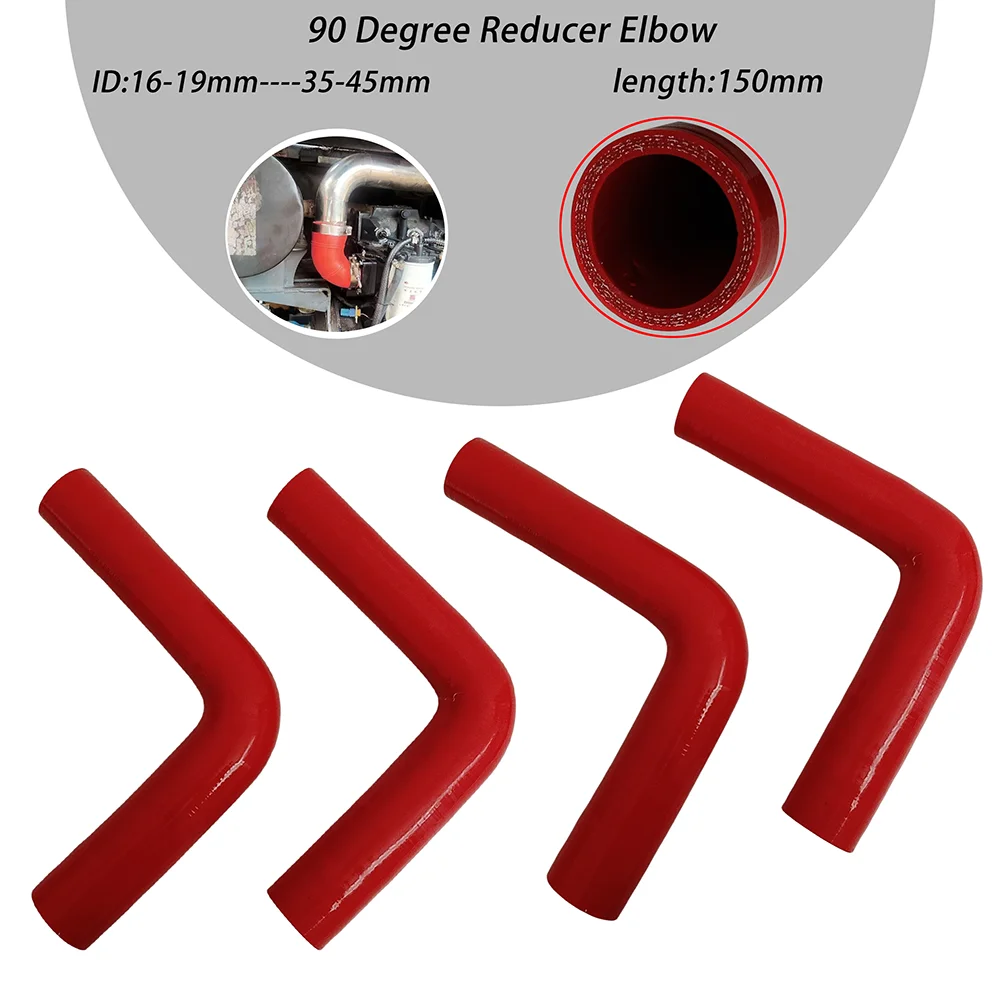 90 °   Tubo in silicone con morsetto in tessuto ID16-19mm --35-45mm Tubo turbocompresso intercooldato resistente alle alte temperature e alle alte pressioni