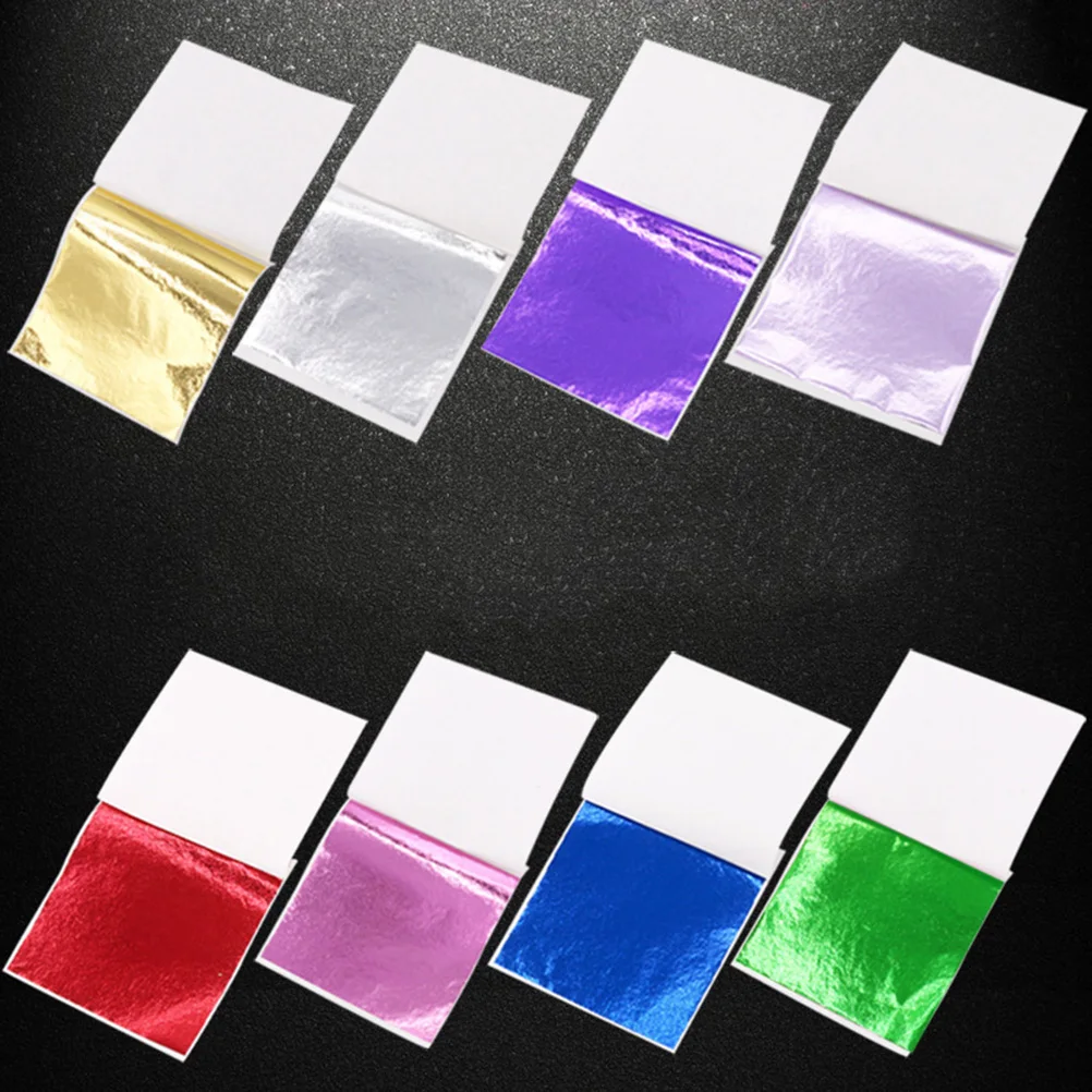 50 قطعة الذهب احباط الديكور 8x8.5 سنتيمتر احباط ورقة ورقة لامعة تقليد الذهب ورقة ل الطين الأظافر لوحات التماثيل جدار ديكور #2