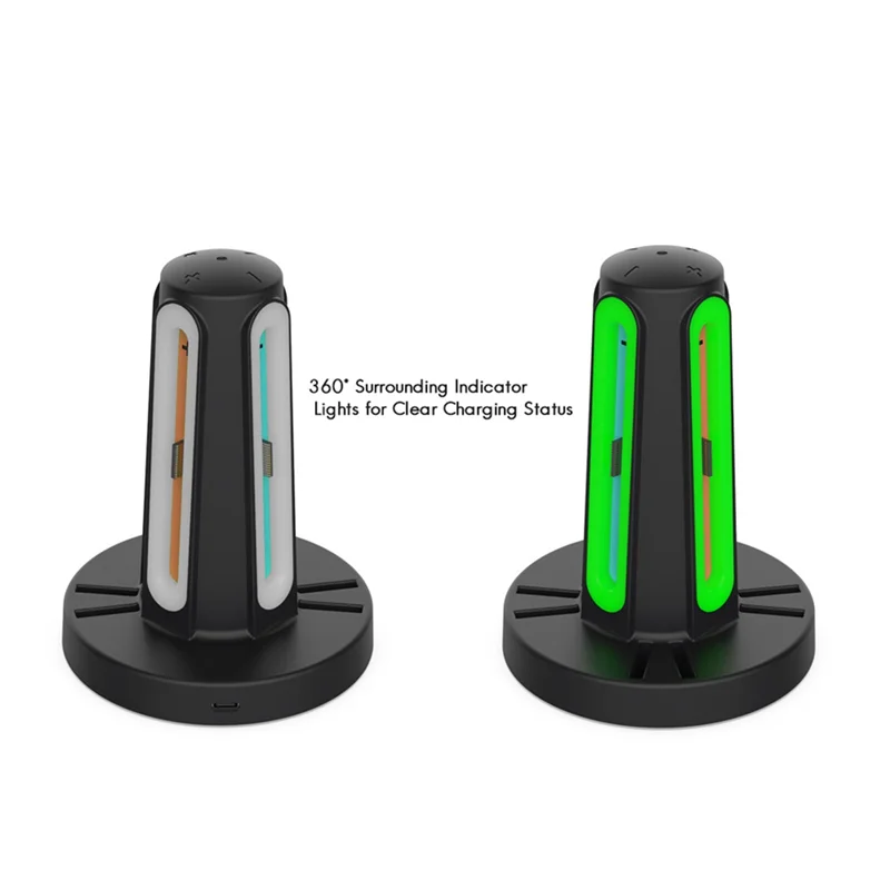 قاعدة شحن AC18 (مضمونة) 4 في 1 للتبديل 2 قاعدة تخزين بطاقة محطة شحن Joy-Con مع 360 °   مؤشرات LED لمفتاح NS