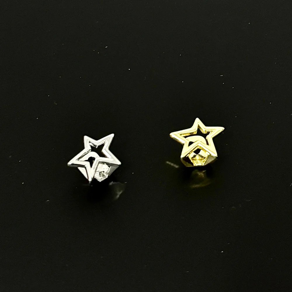 YOUNGX Punk Y2K Hollow Star Teeth Grillz Hip Hop Gold Silver Color Pentagrams Tooth Caps For Women Men Jewelry Party Gift