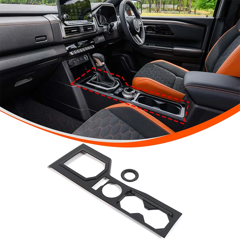 For Mitsubishi Triton L200 2024+ABS Glossy black Car Center Console Panel Cover Rearview Mirror Decorative Cover Car Accessories