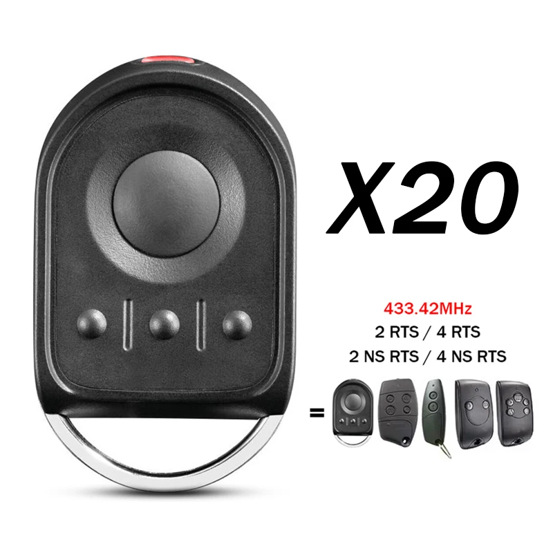 

10 pcs / 20 pcs Somfy Garage Remote Control For Somfy Keygo Keytis NS 2 4 RTS 2RTS 4RTS 433.42MHz Gate Remote Control