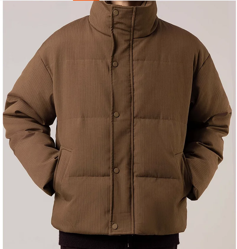 

Winter short down jacket men's stand up collar thickened warm jacket