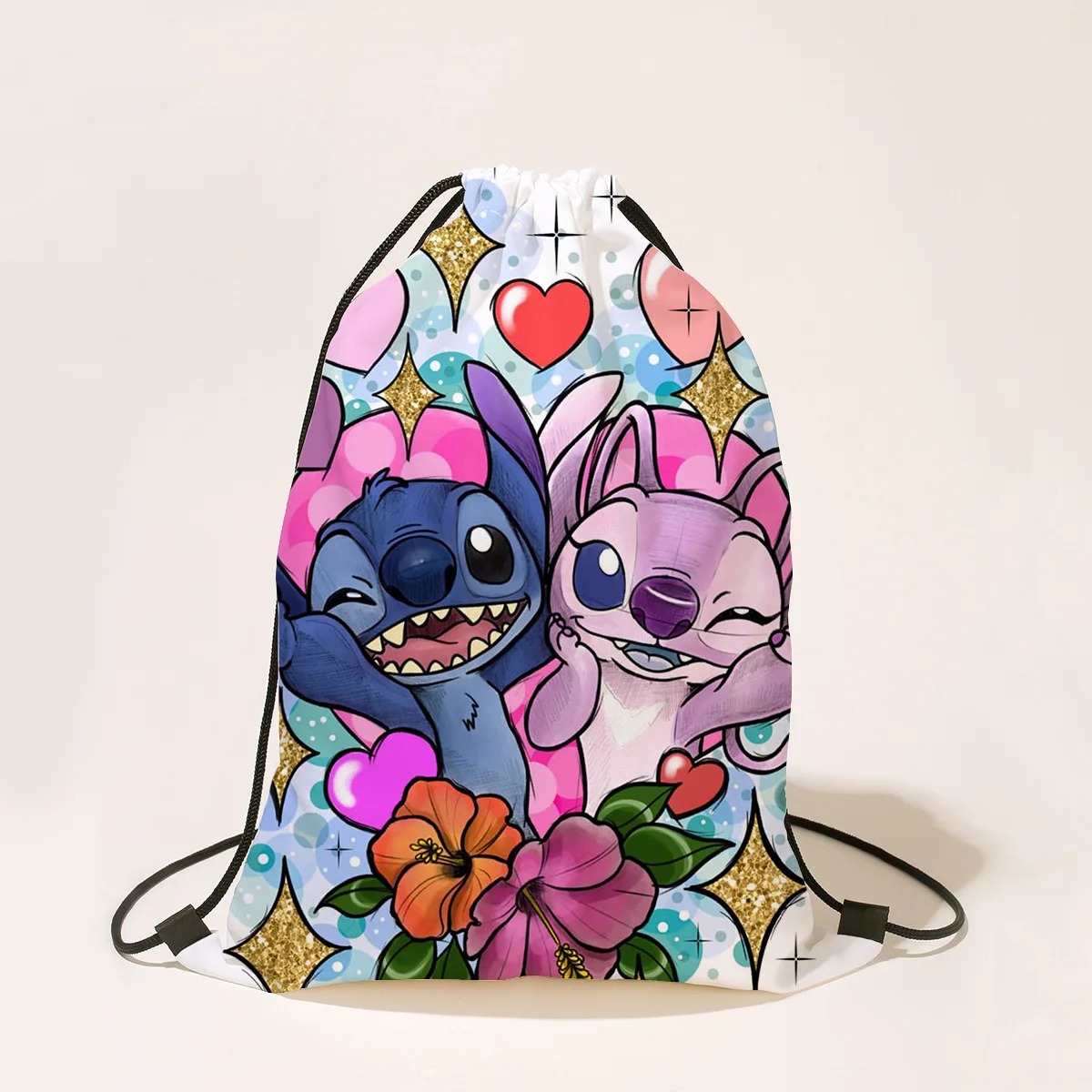 New Disney Stitch Anime Printing Makeup Bag Cute Organizer Bag Pouchs For Bag Cartoon Women Mini Cosmetic Bag Custom Pattern