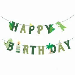 1Pack Dinosaur Happy Birthday Banner, Cute Birthday Party Hanging Decoration Wall Decoration Birthday Party Background Arrangeme