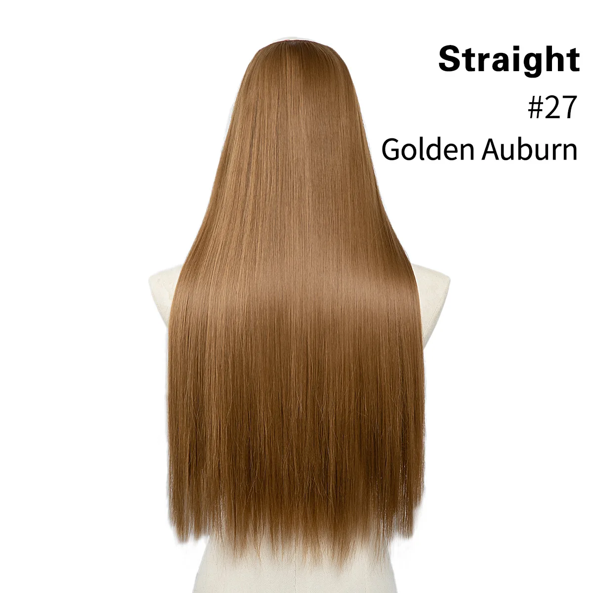 Natural Long Straight U-shaped Half Head Cover, European and American Wig for Women, High Temperature Fiber Matte Hair Strands