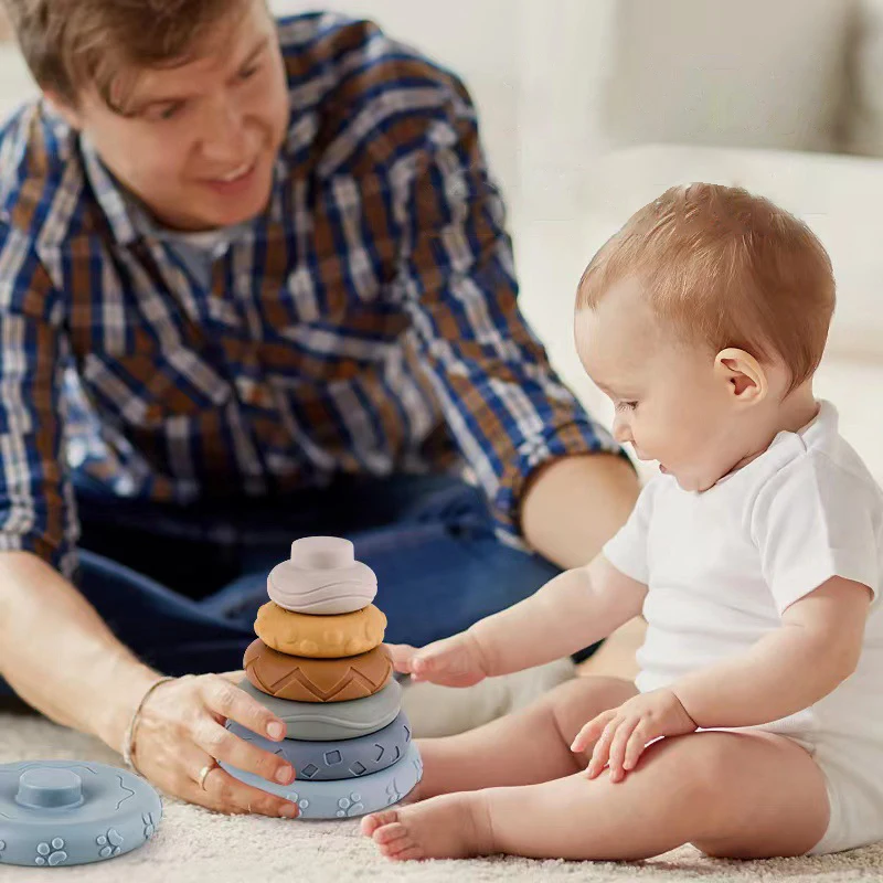 Baby Montessori Sensory Intellectual Development Set, Entwicklung der Feinmotorik, Koala Stacking Tower Lernspielzeug