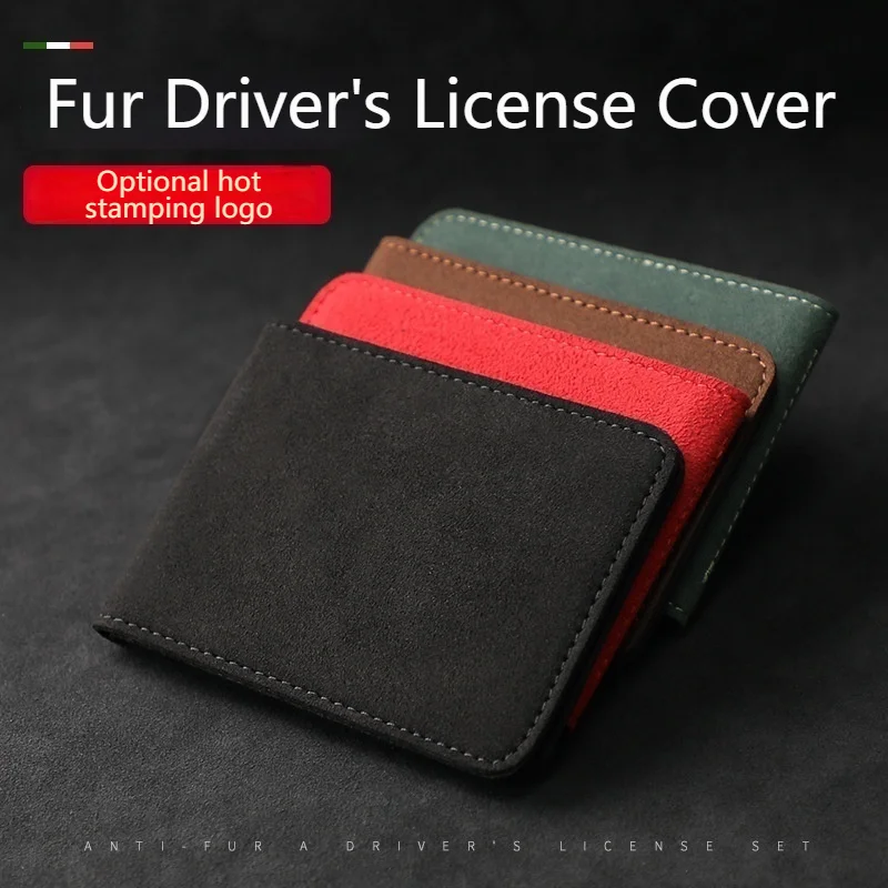 Portable Auto Driver License Bag Suede Cover for Car Logo Printing Driving ID Card Purse Wallet Case Card Holder Storage Arrange