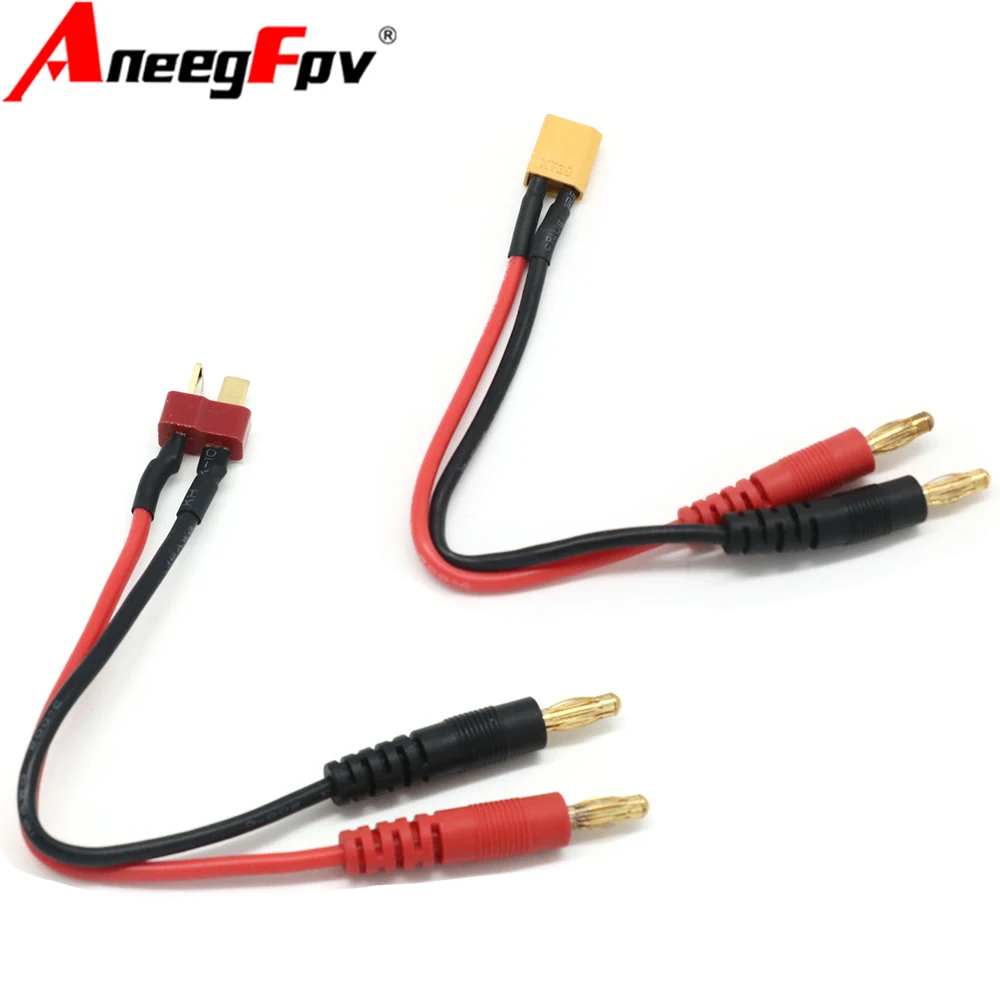 20CM XT90 XT60 XT30 T Plug Charge Lead to 4.0mm Banana Plugs Charge Cable Silicone Wire 14AWG For Lipo Battery