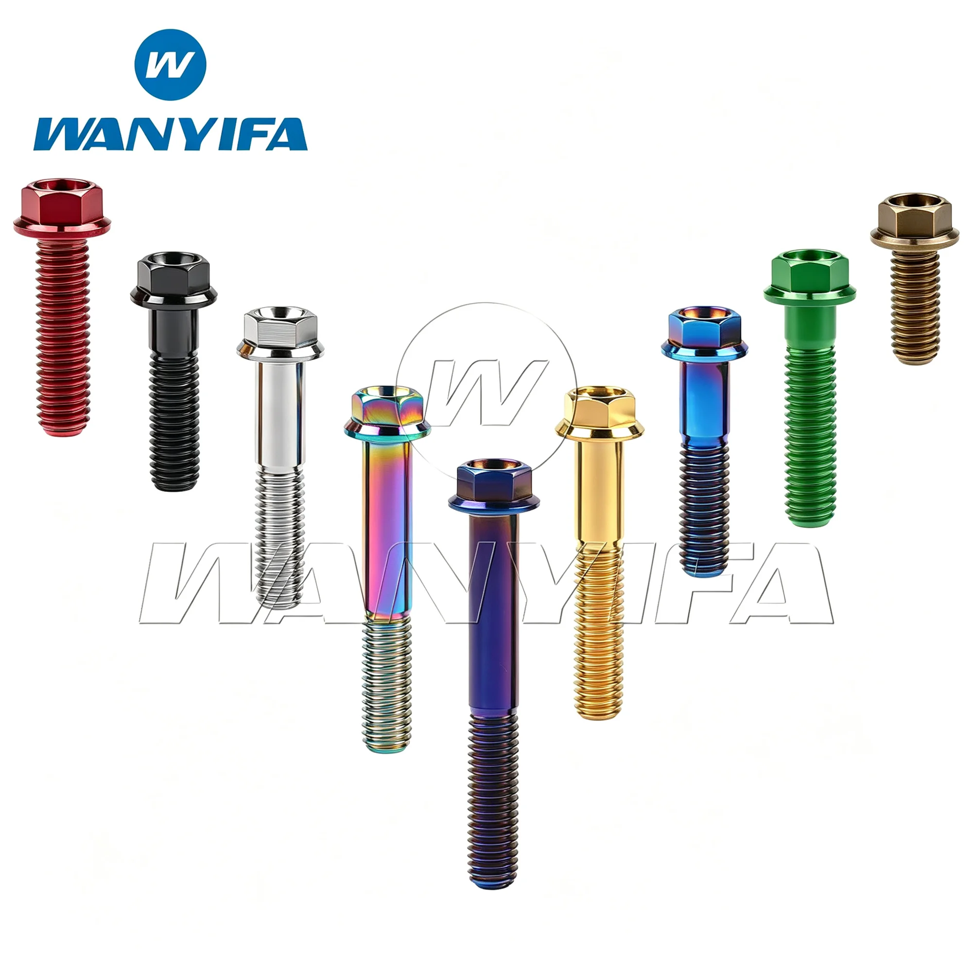 Wanyifa  Titanium Bolt M6/M8x10/15/20/25/30/35~100mm Flange Hex Head Screw for Bicycle Motorcycle Car Modification