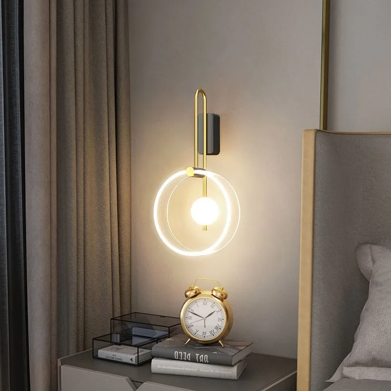 Nordic Creative LED Luxury Wall Lamp Living Room Modern Fashion Modern Minimalist Bedside Wall Light Bedroom Fixtures Lighting