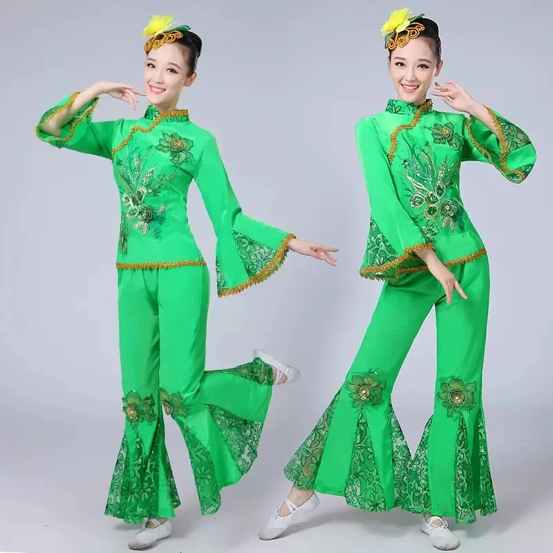 Antiquité chinoise de danse folklorique, vêtements de scène Yangko