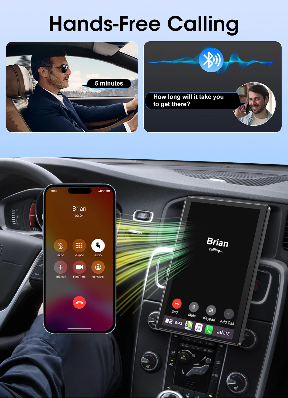 Jansite 9-Zoll-Autoradio mit vertikalem Bildschirm, Multimedia-Videoplayer, kabelloses Carplay, Android Auto, magnetische Halterung, Auto-Monitore, GPS – Detail 14