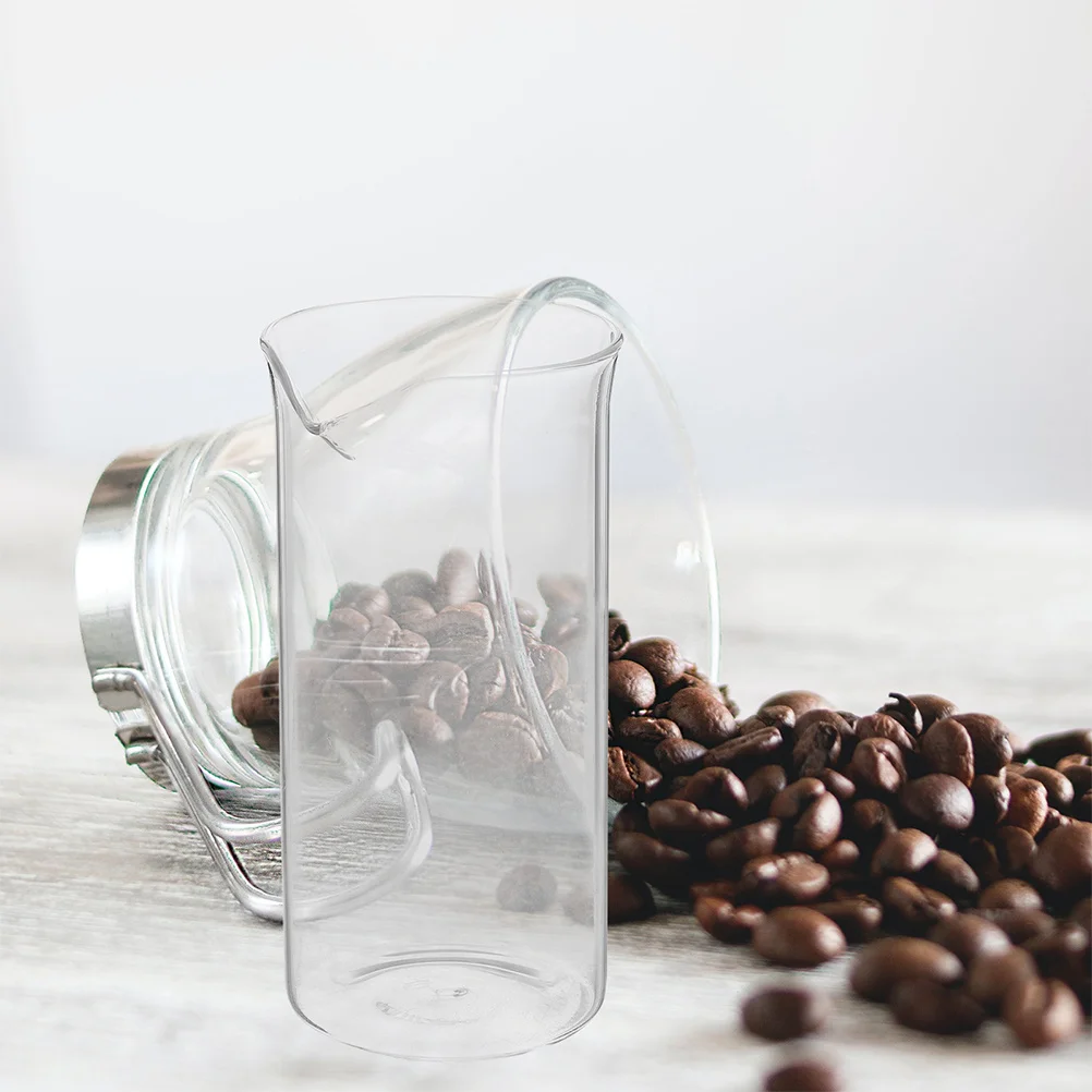 Glass Coffee Press Replacement Cup Sturdy Heat Resistant Glass Kettle Anti Slip Handle Easy Clean for Office Kitchen Coffee