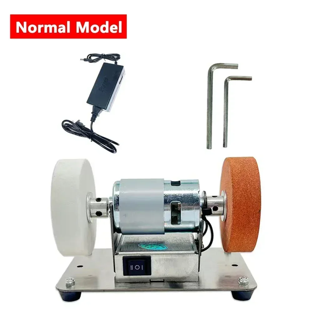 100W มินิเครื่องบดคู่ไฟฟ้าเดสก์ท็อปหยาบและ Fine คู่บดล้อเครื่องขัดเจาะ Burnishing