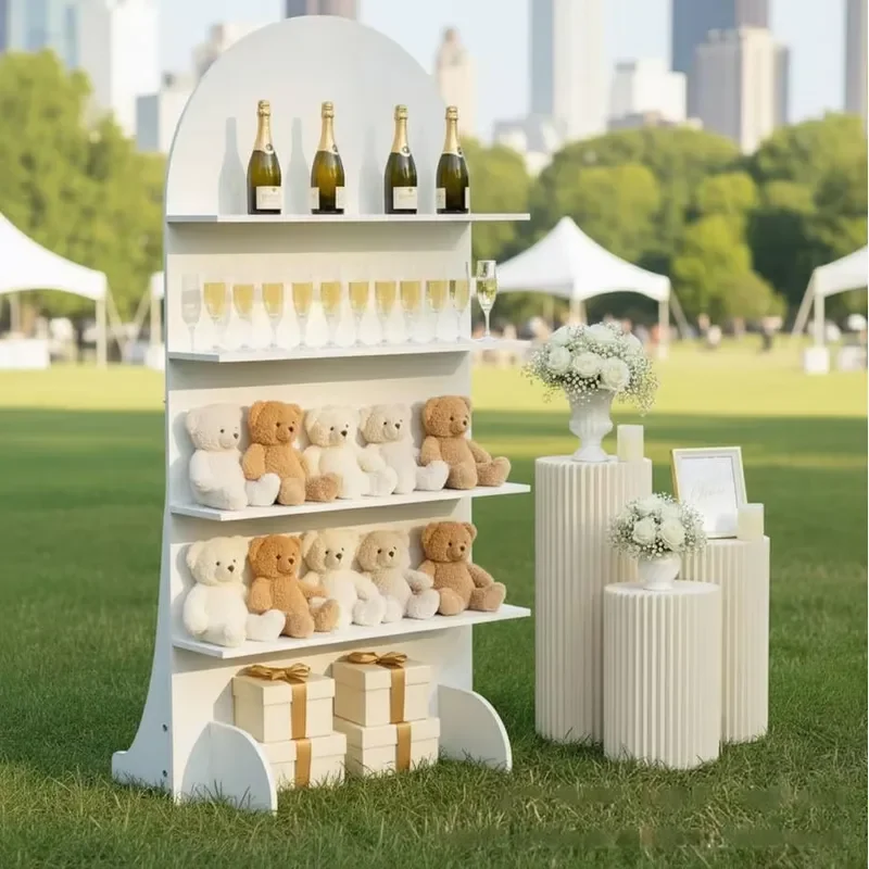 Hot-selling white arched layered wedding display stand, suitable for party reception center decoration, modern romantic and