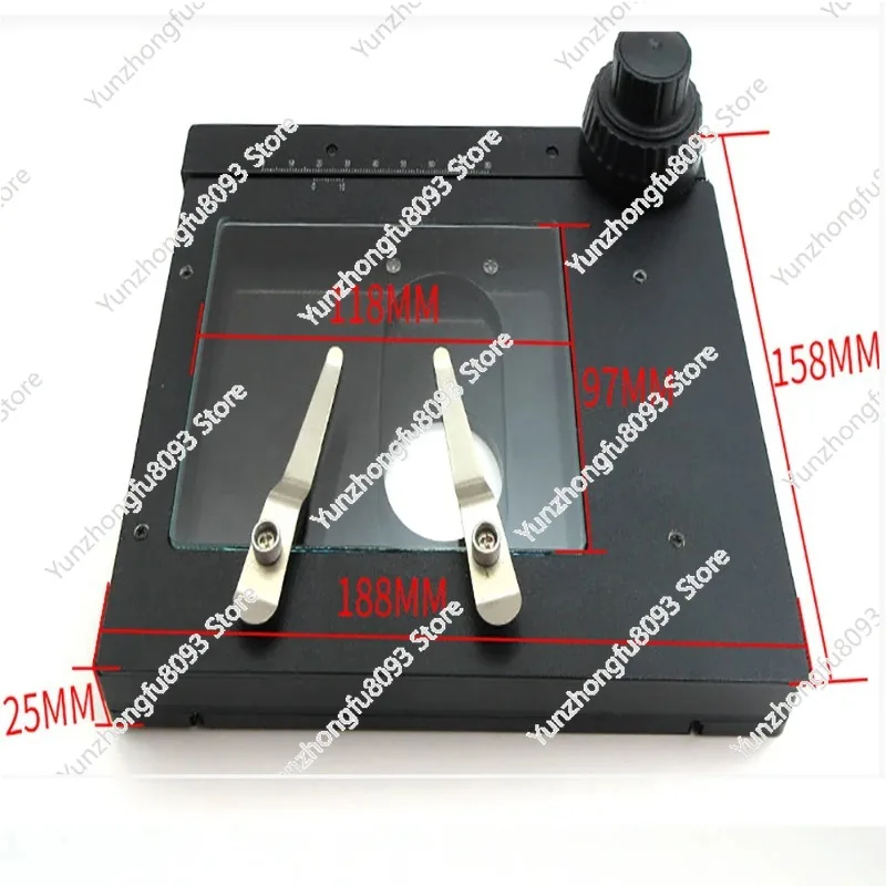 Table de travail pour objectif de microscope, support de travail pour microscope stéréo, plateforme mobile rotative à 360 degrés avec axes X et Y amovibles
