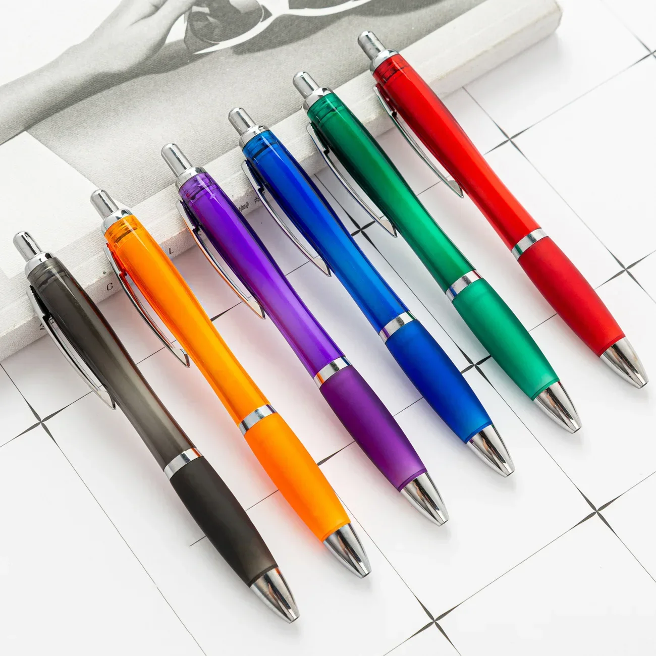 100 Pcs Press Plastic Ballpoint Pen Gourd Shaped Pen Free Custom Logo Company Promotional Gift Wholesale Advertising Pen