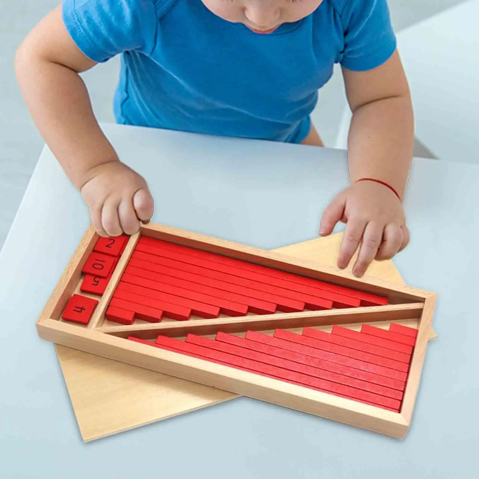 Montessori Wiskunde Numerieke Staven En Tegels Set Met Opbergblad Voor Kinderen